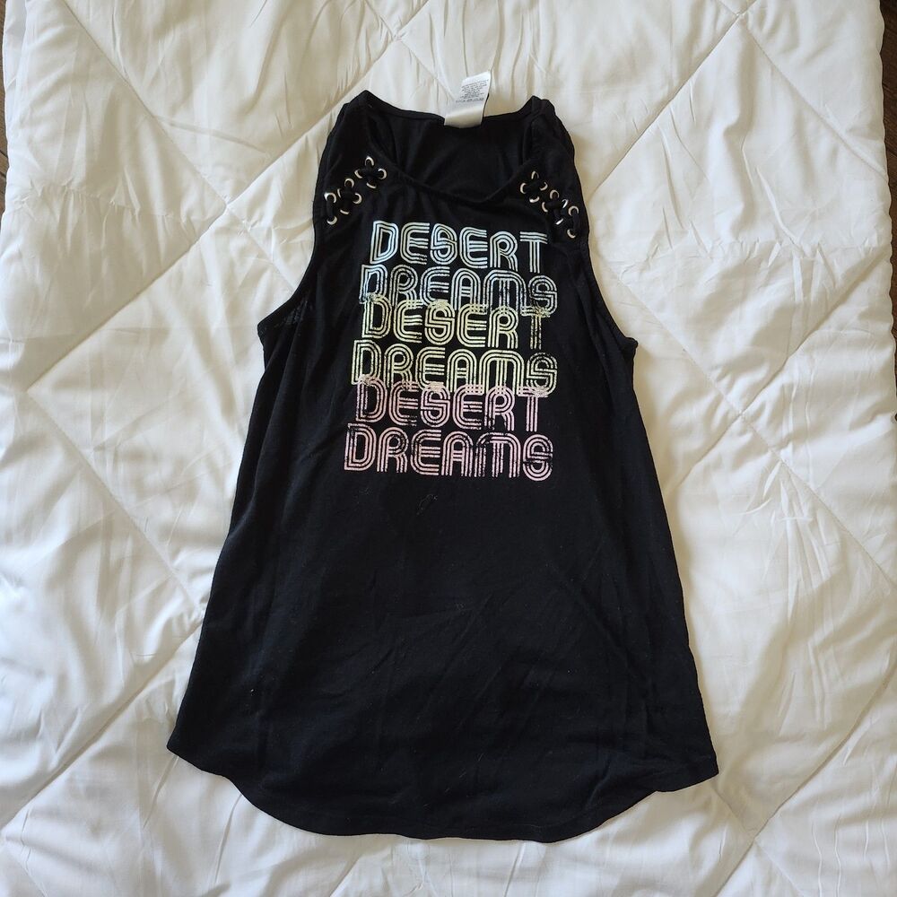 Modern Lux Black Desert Dreams Graphic Print Racerback Tank Top Size M